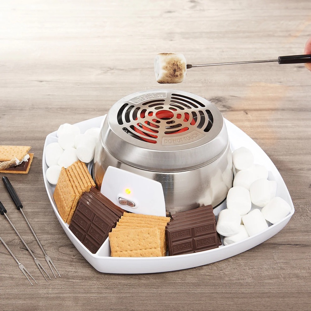 Sharper Image Stainless Steel S'mores Maker with White Tray